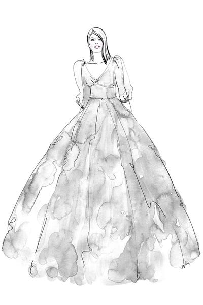 blursbyai: Fini Fashion Illustration In Grey by blursbyai