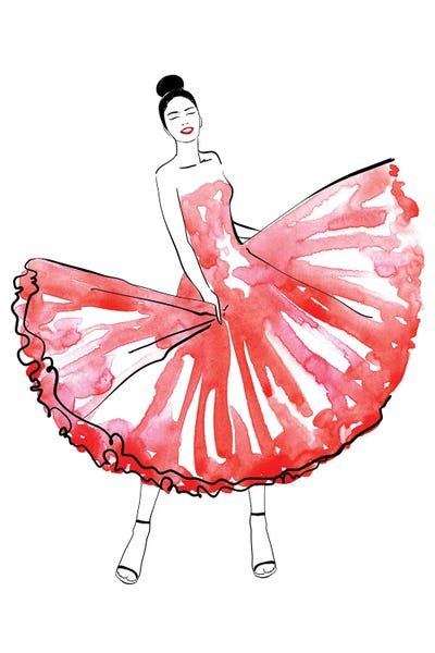blursbyai: Maija Fashion Illustration In Red by blursbyai