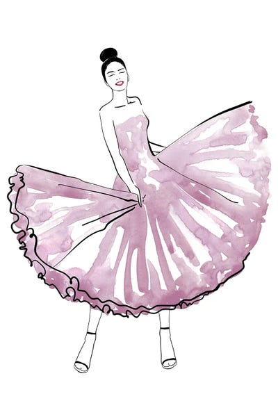 blursbyai: Maija Fashion Illustration In Mauve by blursbyai