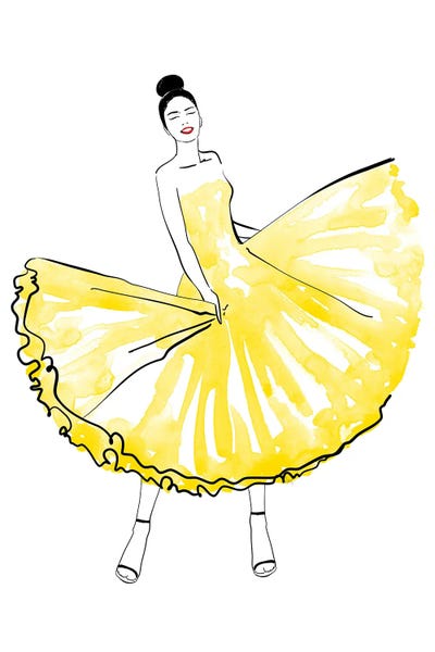 blursbyai: Maija Fashion Illustration In Yellow by blursbyai