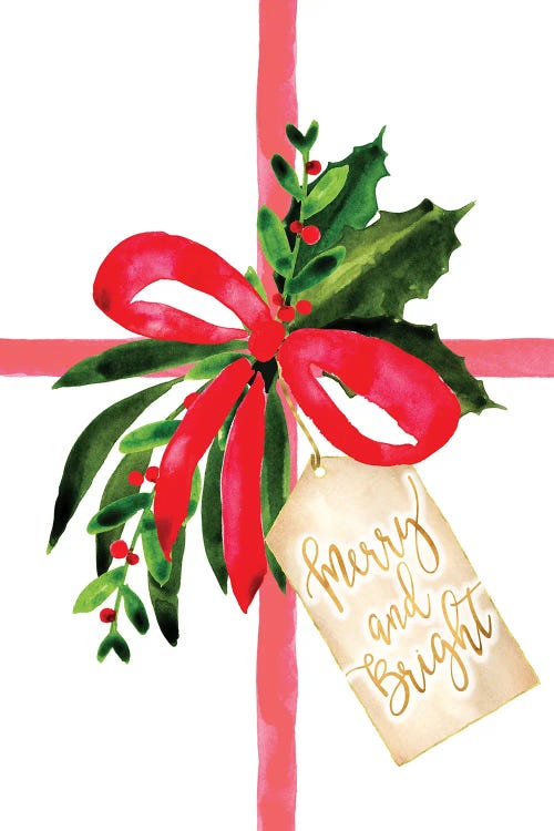 Merry And Bright Gift by blursbyai wall art
