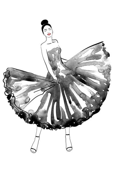 blursbyai: Maija Fashion Illustration In Black by blursbyai