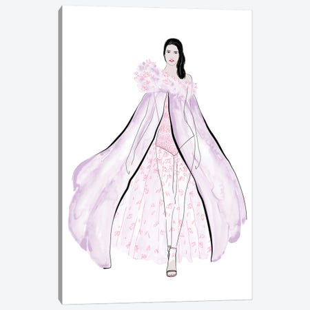Velma Fashion Illustration In Lilac Canvas Print #RLZ303} by blursbyai Canvas Wall Art