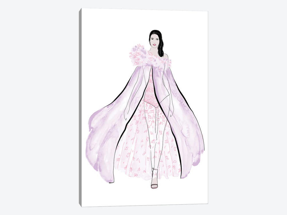 Velma Fashion Illustration In Lilac 1-piece Canvas Print