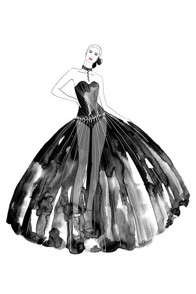Beren Fashion Illustration In Black by blursbyai multi panel art