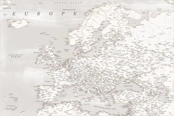 blursbyai: Detailed Map Of Europe In Distressed Gray by blursbyai