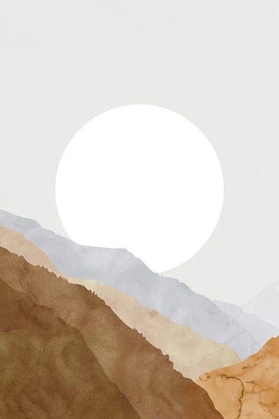 Astronomy & Space: Boho Moon And Mountains by blursbyai