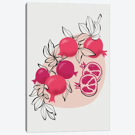 Fathia Pomegranates Canvas Print #RLZ339} by blursbyai Canvas Print