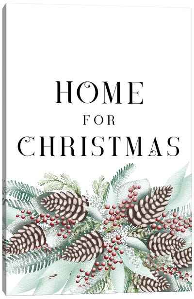 Home For Christmas Canvas Art Print - Farmhouse Christmas Décor