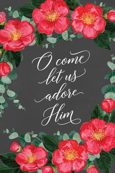 Camellias O Come Let Us Adore Him by blursbyai framed wall art