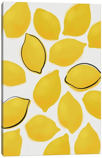 Jenue Lemons Canvas Art Print - Yellow Art