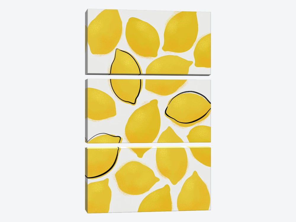 Jenue Lemons by blursbyai 3-piece Canvas Print