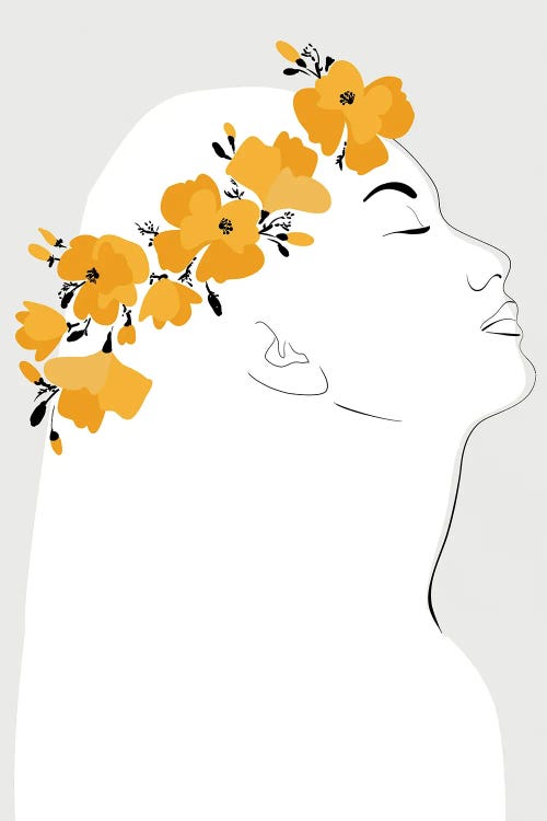 Orli Portrait With California Poppies by blursbyai wall art