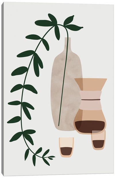 Boho Coffee For Two Canvas Art Print - Minimalist Kitchen Art