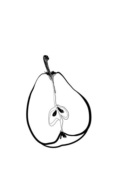 blursbyai: Line Art Half Pear by blursbyai