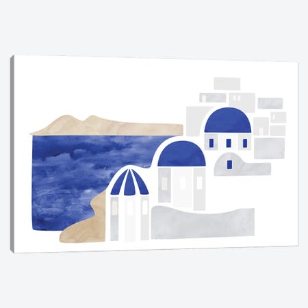 Santorini Shapes Canvas Print #RLZ363} by blursbyai Canvas Art
