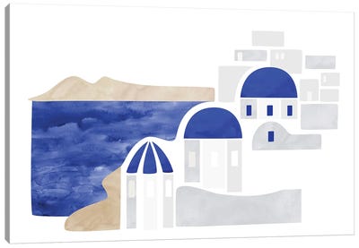 Santorini Shapes Canvas Art Print - blursbyai