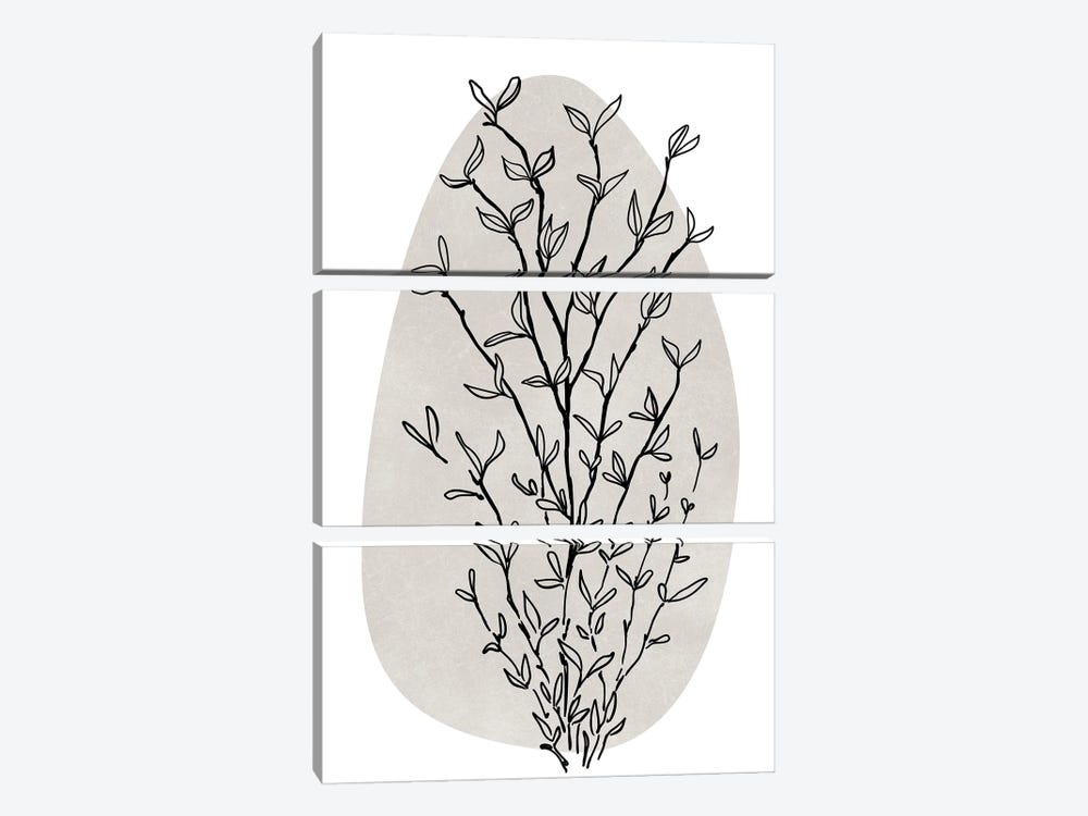 Randi Branch Right by blursbyai 3-piece Canvas Print