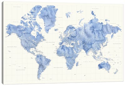 Highly Detailed World Map, Parlan Canvas Art Print - World Map Art