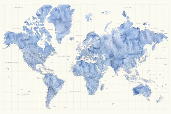 Globes: Highly Detailed World Map, Parlan by blursbyai