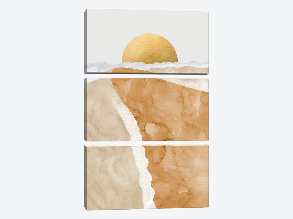 Gold Sand Dune by blursbyai 3-piece Canvas Art