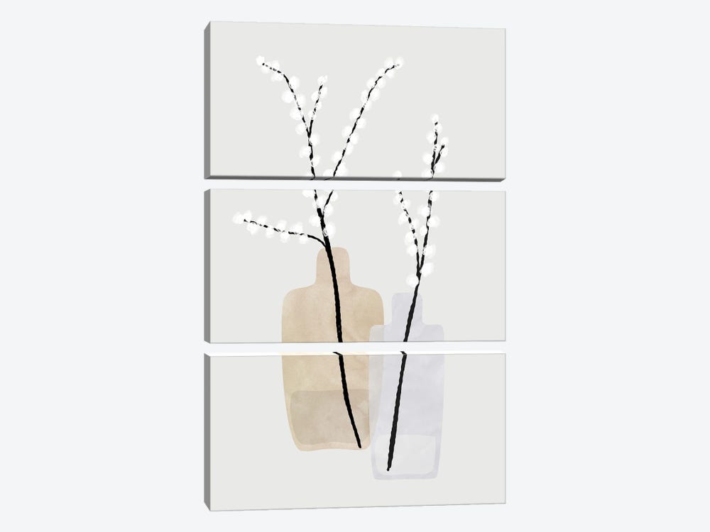 Flower Branches In Vases by blursbyai 3-piece Art Print