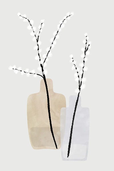 Japandi: Flower Branches In Vases by blursbyai