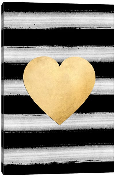 Glam Gold Heart Canvas Art Print - Heart Art