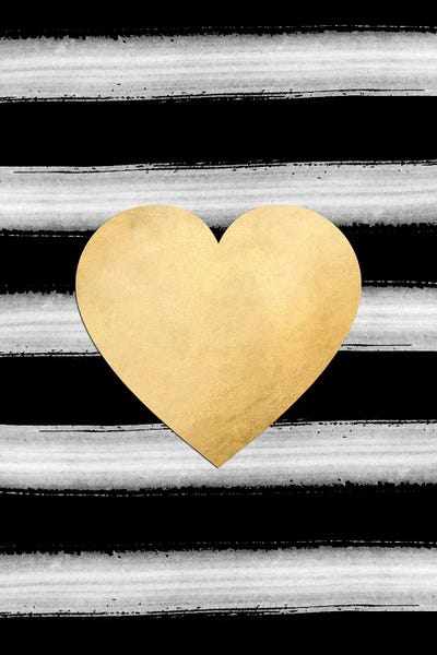 Stripes: Glam Gold Heart by blursbyai