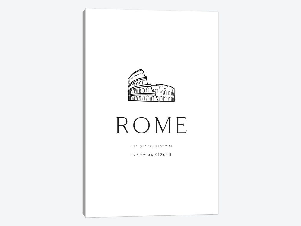 Rome Coordinates With Colosseum Sketch by blursbyai 1-piece Canvas Art Print