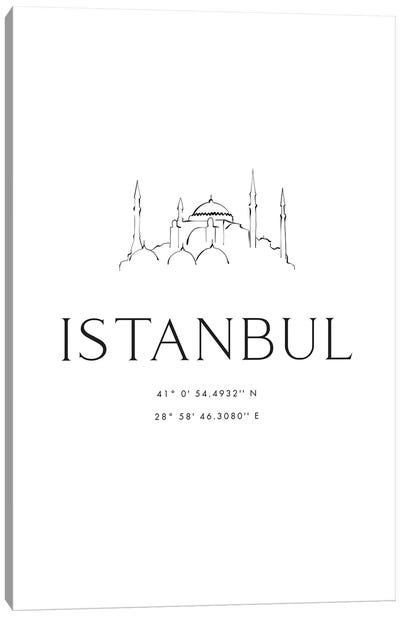 Istanbul Coordinates Canvas Art Print - Istanbul Art