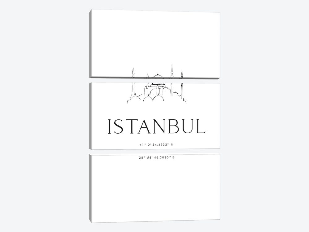 Istanbul Coordinates by blursbyai 3-piece Canvas Art