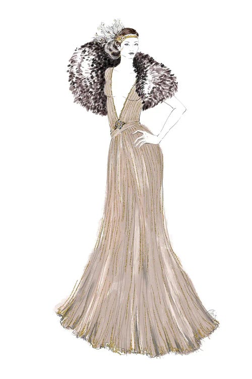 1920 Inspired Gown Fashion Illustration