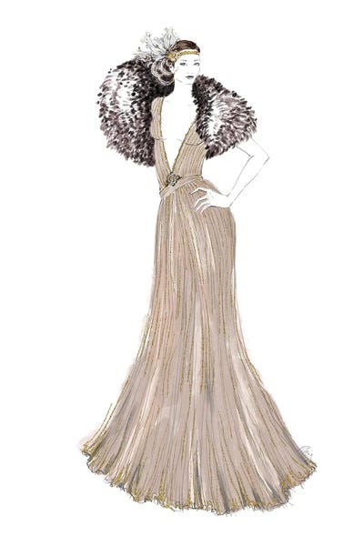 Historical Fashion: 1920 Inspired Gown Fashion Illustration by blursbyai