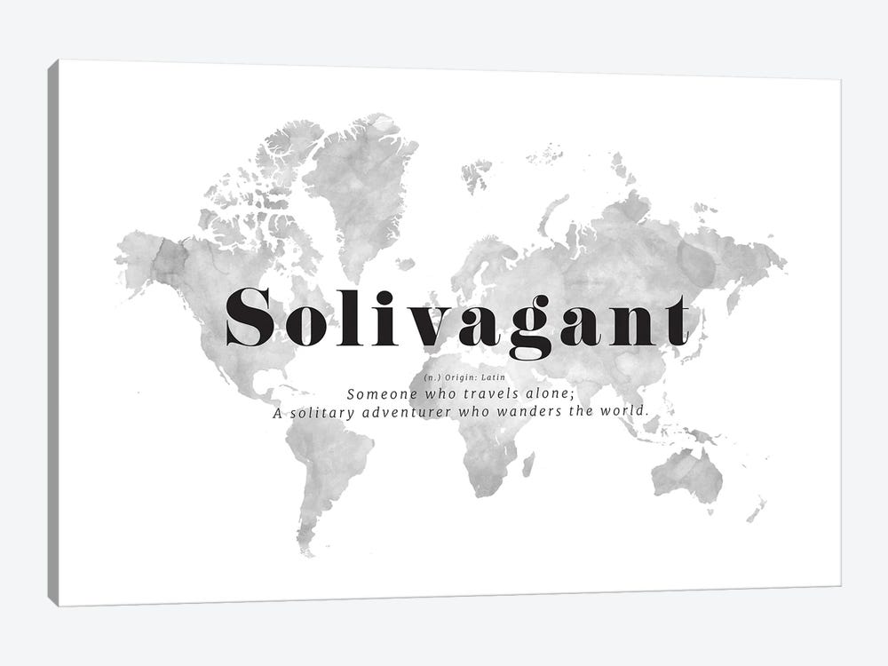 Solivagant World Map by blursbyai 1-piece Art Print