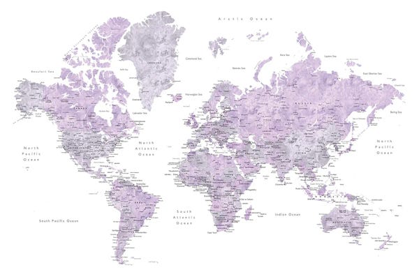 Globes: World Map With Main Cities Tanya by blursbyai
