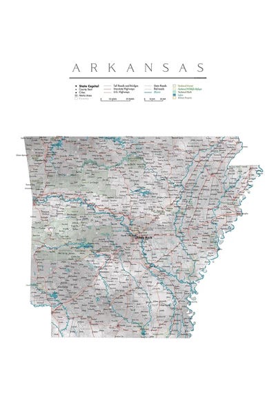 blursbyai: Detailed Map Of Arkansas by blursbyai