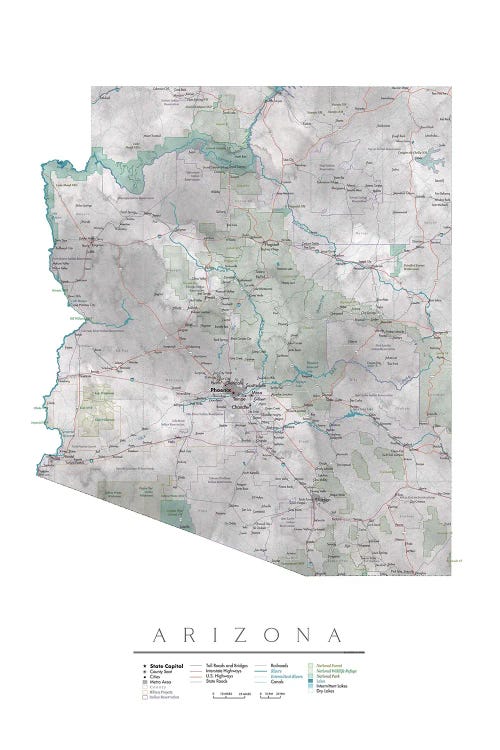 Detailed Map Of Arizona