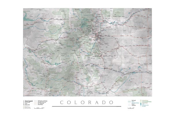 Colorado: Detailed Map Of Colorado by blursbyai