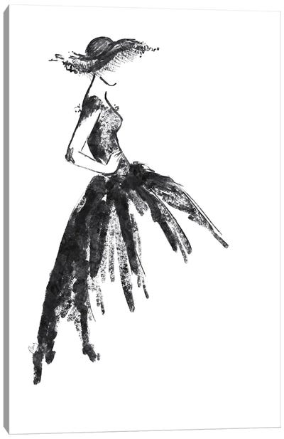 Full Skirt Fashion Illustration Sketch Canvas Art Print - blursbyai
