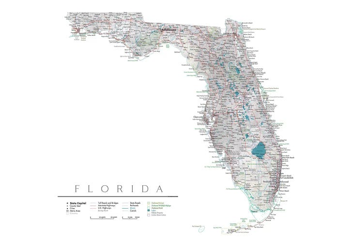 Detailed Map Of Florida, USA