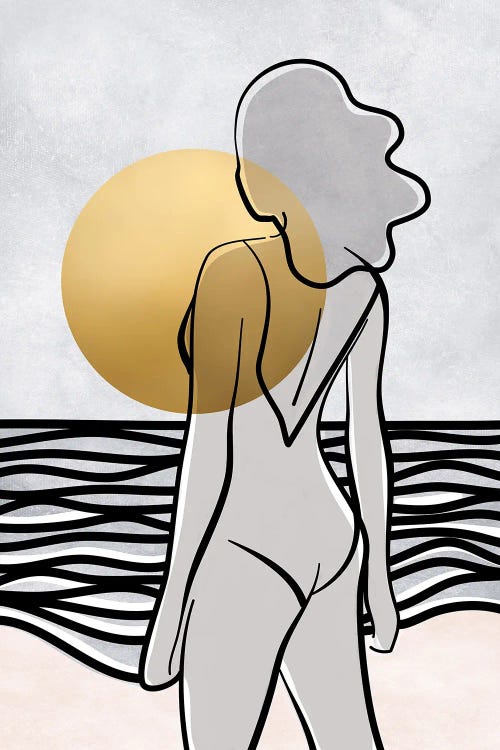 Maika and the sea by blursbyai wall art