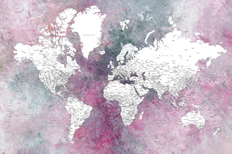 Highly Detailed World Map Taliessa by blursbyai wall art