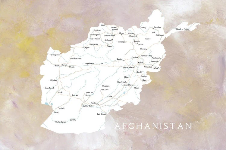 Map Of Afghanistan by blursbyai wall art