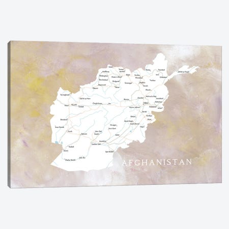 Map Of Afghanistan Canvas Print #RLZ486} by blursbyai Canvas Wall Art
