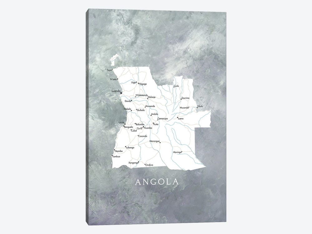 Map Of Angola by blursbyai 1-piece Art Print