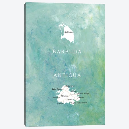 Map Of Antigua And Barbuda Canvas Print #RLZ490} by blursbyai Canvas Art