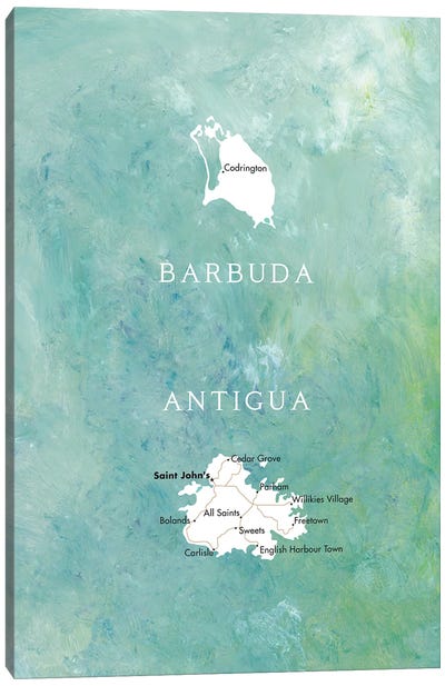 Map Of Antigua And Barbuda Canvas Art Print