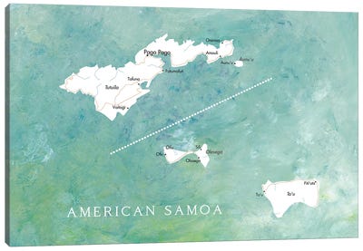 Map Of American Samoa Canvas Art Print