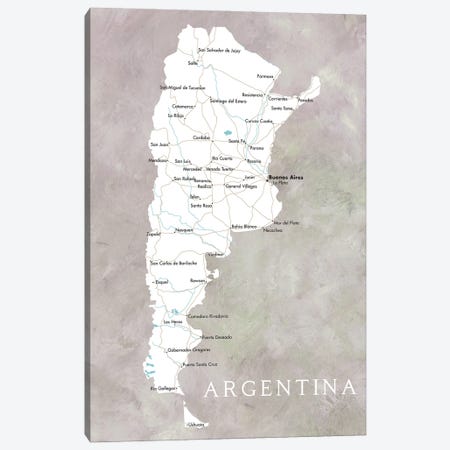 Map Of Argentina Canvas Print #RLZ493} by blursbyai Canvas Wall Art
